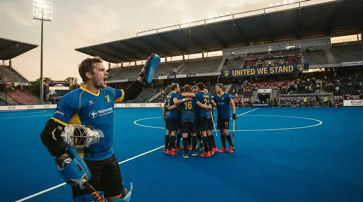 Keeper die zijn team aanmoedigt met passie en leiderschap