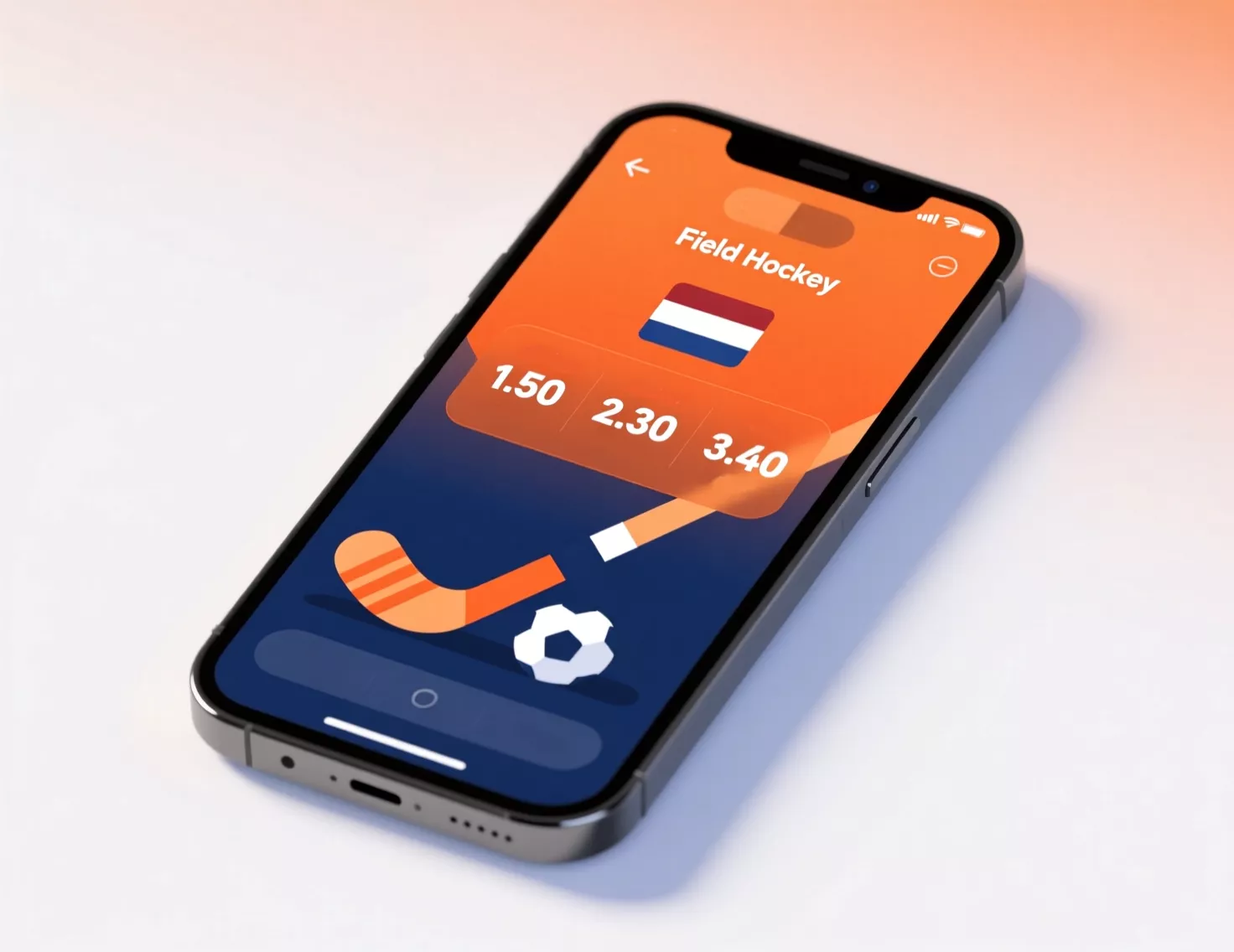 Digitale weergave van hockey wedden odds en weddenschappen interface
